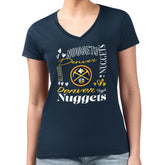 NBA Denver Nuggets G-III 4Her by Carl Banks Women's Super-Slim Fit Lightweight Team Name Collage Graphic V-Neck T-Shirt sale