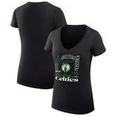 NBA Boston Celtics G-III 4Her by Carl Banks Women's Super-Slim Fit Lightweight Team Name Collage Graphic V-Neck T-Shirt
