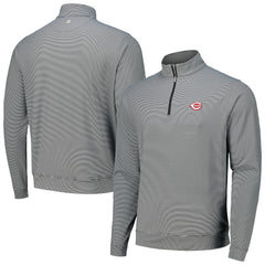 MLB Cincinnati Reds Peter Millar Perth Sugar Stripe Performance Quarter-Zip Top