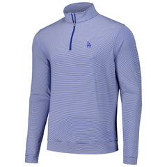 MLB Los Angeles Dodgers Peter Millar Perth Sugar Stripe Performance Quarter-Zip Top
