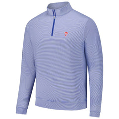 MLB Philadelphia Phillies Peter Millar Perth Sugar Stripe Performance Quarter-Zip Top