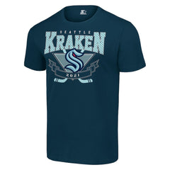 NHL Deep Sea Blue Seattle Kraken Starter Team Logo Graphic T-Shirt