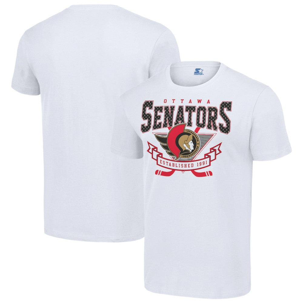 NHL White Ottawa Senators Starter Team Logo Graphic T-Shirt
