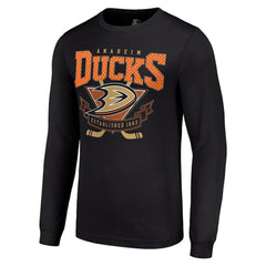 NHL Black Anaheim Ducks Starter Team Logo Graphic Long Sleeve T-Shirt