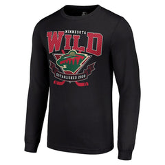 NHL Black Minnesota Wild Starter Team Logo Graphic Long Sleeve T-Shirt