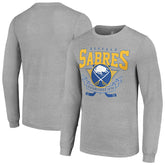NHL Heather Gray Buffalo Sabres Starter '80s Inspired Team Logo Long Sleeve T-Shirt