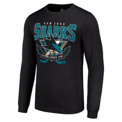 NHL Black San Jose Sharks Starter Team Logo Graphic Long Sleeve T-Shirt