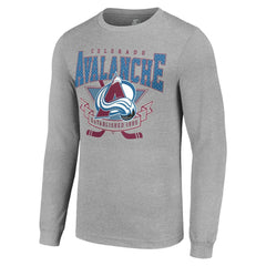 NHL Heather Gray Colorado Avalanche Starter '80s Inspired Team Logo Long Sleeve T-Shirt