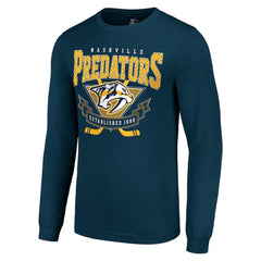 NHL Navy Nashville Predators Starter Team Logo Graphic Long Sleeve T-Shirt