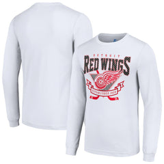 NHL White Detroit Red Wings Starter Team Logo Graphic Long Sleeve T-Shirt
