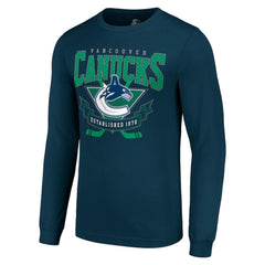 NHL Navy Vancouver Canucks Starter Team Logo Graphic Long Sleeve T-Shirt