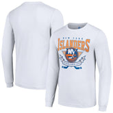 NHL White New York Islanders Starter Team Logo Graphic Long Sleeve T-Shirt