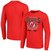 NHL Red New Jersey Devils Starter Team Logo Graphic Long Sleeve T-Shirt