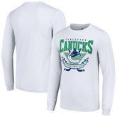NHL White Vancouver Canucks Starter Team Logo Graphic Long Sleeve T-Shirt