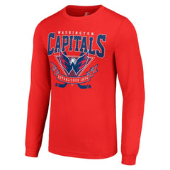 NHL Red Washington Capitals Starter Team Logo Graphic Long Sleeve T-Shirt