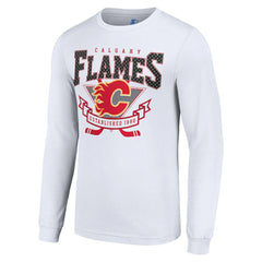 NHL White Calgary Flames Starter Team Logo Graphic Long Sleeve T-Shirt