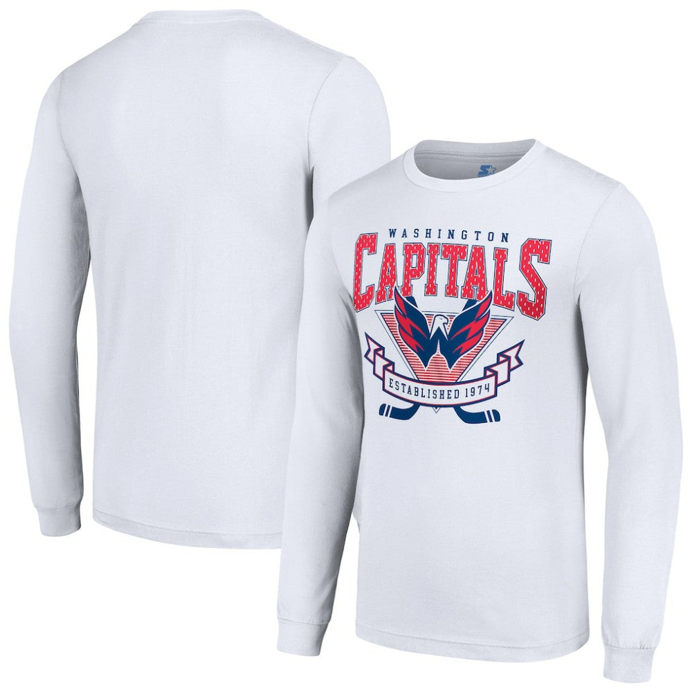 NHL White Washington Capitals Starter Team Logo Graphic Long Sleeve T-Shirt