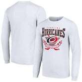 NHL White Carolina Hurricanes Starter Team Logo Graphic Long Sleeve T-Shirt