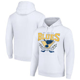 NHL White St. Louis Blues Starter Team Logo Graphic Fleece Tri-Blend Pullover Hoodie
