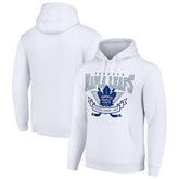 NHL White Toronto Maple Leafs Starter Team Logo Graphic Fleece Tri-Blend Pullover Hoodie
