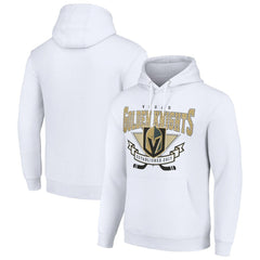 NHL White Vegas Golden Knights Starter Team Logo Graphic Fleece Tri-Blend Pullover Hoodie