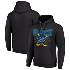 NHL Black St. Louis Blues Starter Team Logo Graphic Fleece Tri-Blend Pullover Hoodie
