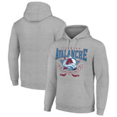 NHL Heather Gray Colorado Avalanche Starter Team Logo Graphic Fleece Tri-Blend Pullover Hoodie