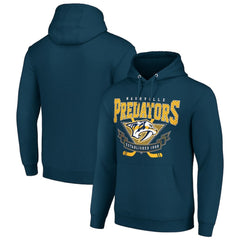 NHL Navy Nashville Predators Starter Team Logo Graphic Fleece Tri-Blend Pullover Hoodie