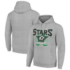 NHL Heather Gray Dallas Stars Starter Team Logo Graphic Fleece Tri-Blend Pullover Hoodie