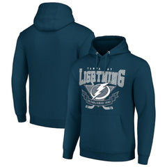 NHL Navy Tampa Bay Lightning Starter Team Logo Graphic Fleece Tri-Blend Pullover Hoodie