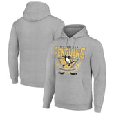NHL Heather Gray Pittsburgh Penguins Starter Team Logo Graphic Fleece Tri-Blend Pullover Hoodie