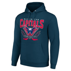 NHL Navy Washington Capitals Starter Team Logo Graphic Fleece Tri-Blend Pullover Hoodie