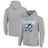 NHL Heather Gray Tampa Bay Lightning Starter Team Logo Graphic Fleece Tri-Blend Pullover Hoodie