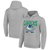 NHL Heather Gray Vancouver Canucks Starter Team Logo Graphic Fleece Tri-Blend Pullover Hoodie