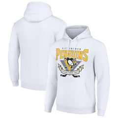 NHL White Pittsburgh Penguins Starter Team Logo Graphic Fleece Tri-Blend Pullover Hoodie