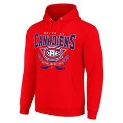NHL Red Montreal Canadiens Starter Team Logo Graphic Fleece Tri-Blend Pullover Hoodie