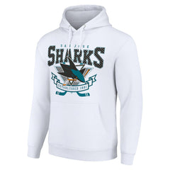 NHL White San Jose Sharks Starter Team Logo Graphic Fleece Tri-Blend Pullover Hoodie