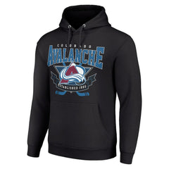 NHL Black Colorado Avalanche Starter Team Logo Graphic Fleece Tri-Blend Pullover Hoodie