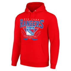 NHL Red New York Rangers Starter Team Logo Graphic Fleece Tri-Blend Pullover Hoodie