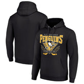 NHL Black Pittsburgh Penguins Starter Team Logo Graphic Fleece Tri-Blend Pullover Hoodie