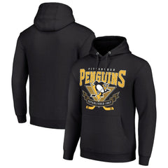 NHL Black Pittsburgh Penguins Starter Team Logo Graphic Fleece Tri-Blend Pullover Hoodie