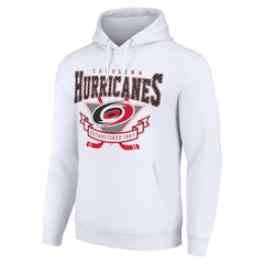 NHL White Carolina Hurricanes Starter Team Logo Graphic Fleece Tri-Blend Pullover Hoodie