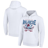 NHL White Colorado Avalanche Starter Team Logo Graphic Fleece Tri-Blend Pullover Hoodie