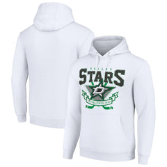 NHL White Dallas Stars Starter Team Logo Graphic Fleece Tri-Blend Pullover Hoodie