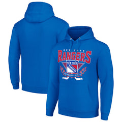 NHL Blue New York Rangers Starter Team Logo Graphic Fleece Tri-Blend Pullover Hoodie