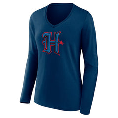 Women's Secondary Logo Long Sleeve V-Neck T-Shirt - Houston Texans