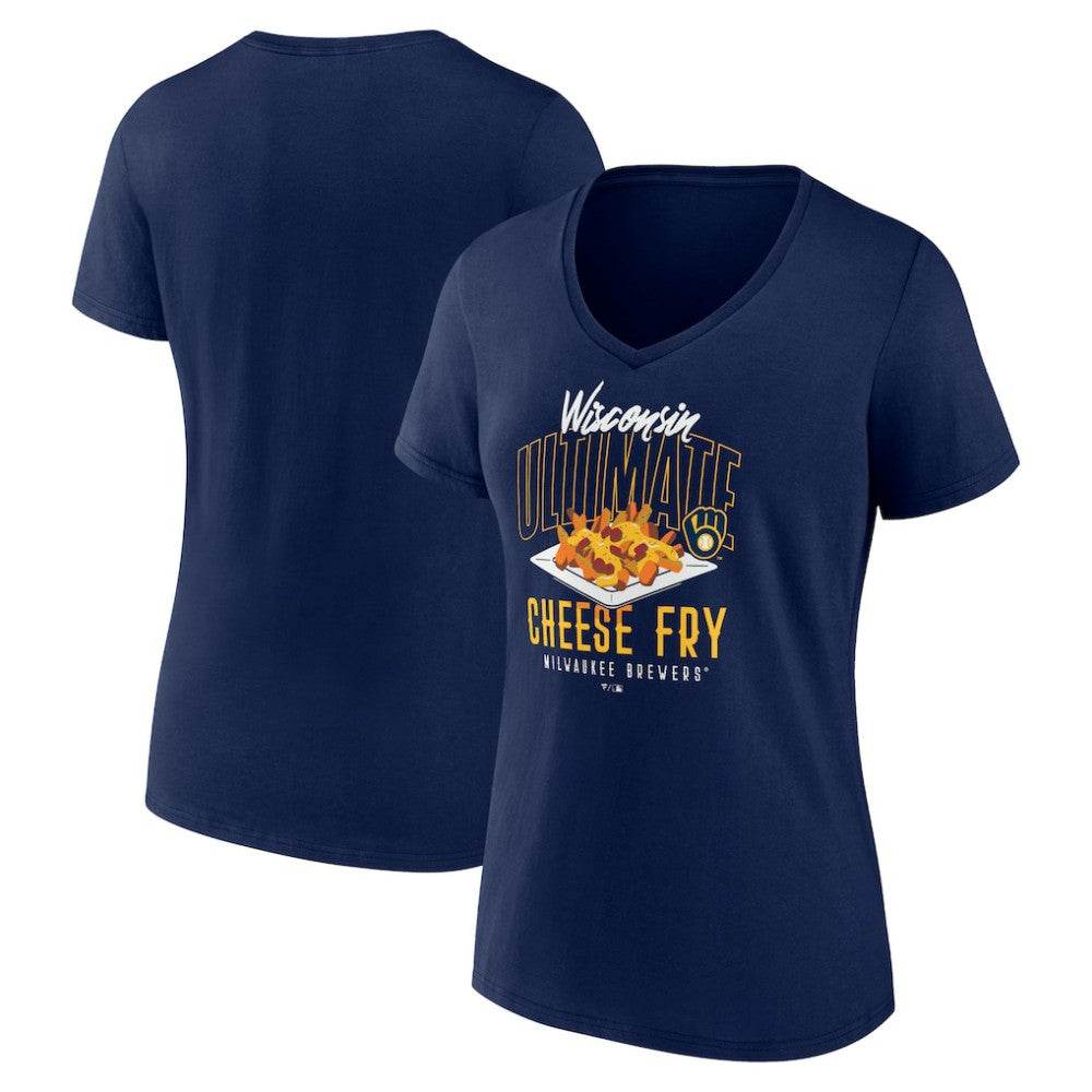 MLB Milwaukee Brewers Women's Cheese Fry V-Neck T-Shirt