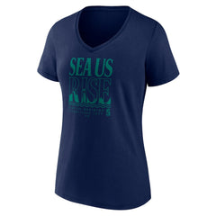 MLB Seattle Mariners Women's Sea Us Rise V-Neck T-Shirt