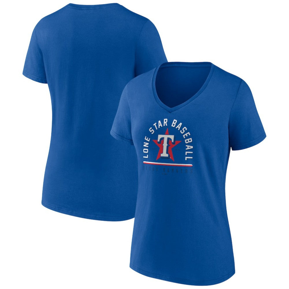 MLB Texas Rangers Women's Lone Star Baseball V-Neck T-Shirt