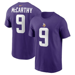 J.J. McCarthy Youth Fuse Name & Number T-Shirt - Minnesota Vikings